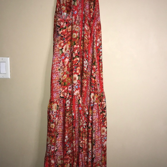 Black Coral Floral Sexy Back Maxi Dress - Picture 11 of 14
